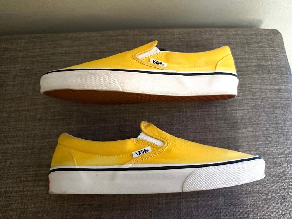 Men’s Vans Yellow Classic Slip On Sneakers Size Men 6.5 Women’s 8 *Read* - Picture 10 of 10